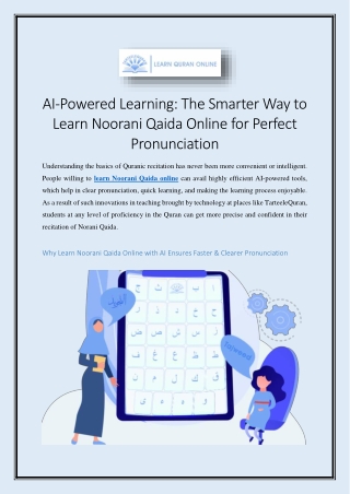 AI-Powered Learning The Smarter Way to Learn Noorani Qaida Online for Perfect Pronunciation