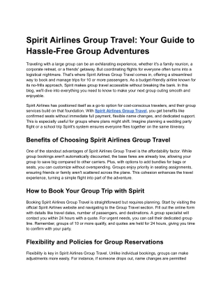Spirit Airlines Group Travel
