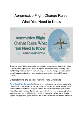 Aeroméxico Flight Change Rules_ What You Need to Know