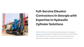 Full-Service Elevator Contractors in Georgia with Expertise in Hydraulic Cylinder Solutions