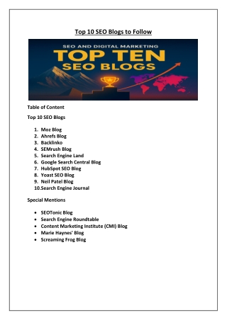 Top 10 SEO Blogs to Follow in 2025 for Ranking Success