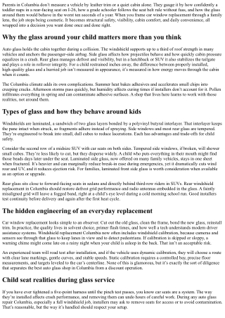 Car Window Replacement in Columbia: Child Safety Considerations