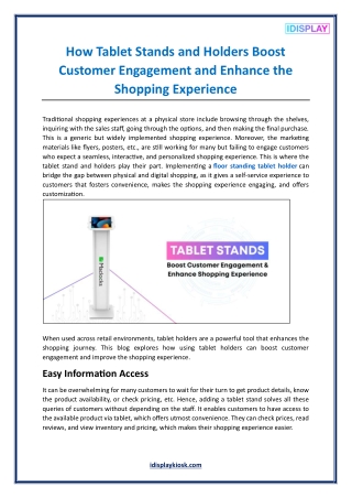How Tablet Stands and Holders Boost Customer Engagement and Enhance the Shopping Experience