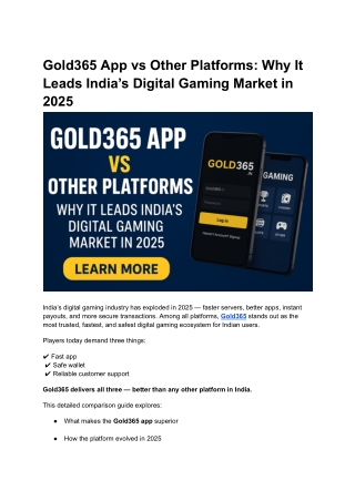 Gold365 App vs Other Platforms_ Why It Leads India’s Digital Gaming Market in 2025