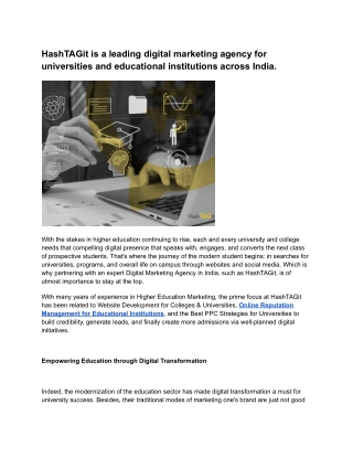 HashTAGit_ Leading Digital Marketing Agency in India for Universities and Educational Institutions