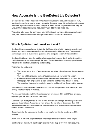 EyeDetect Lie Detector