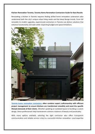 Kitchen Renovation Toronto, Toronto Home Renovation Contractors Guide for Best Results