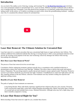 Laser Hair Removal: The Ultimate Solution for Unwanted Hair