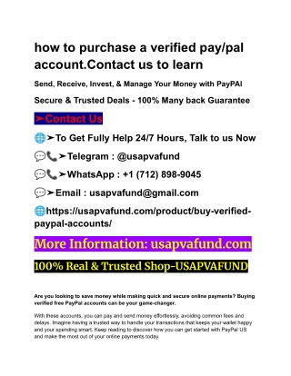 how to purchase a verified pay_pal account.Contact us to learn