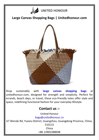 Large Canvas Shopping Bags