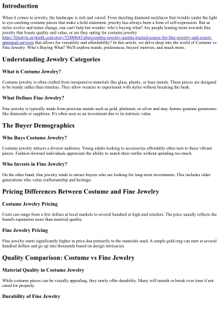 Costume vs Fine Jewelry: Who’s Buying What?