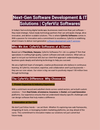 Next-Gen Software Development & IT Solutions _ CyferViz Softwares