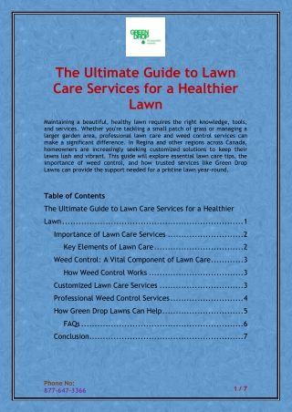 The Ultimate Guide to Lawn Care Services for a Healthier Lawn
