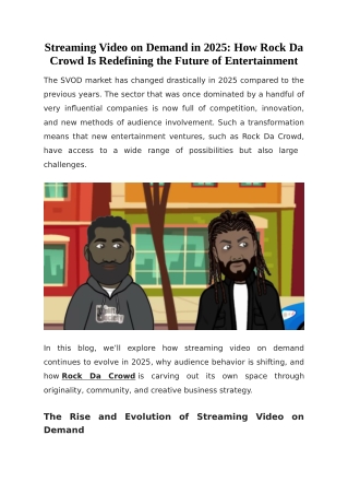 Streaming Video on Demand in 2025_ How Rock Da Crowd Is Redefining the Future of Entertainment