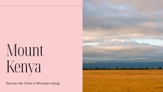 Discover the Thrills of Mountain Hiking with Go Mount Kenya Expendation
