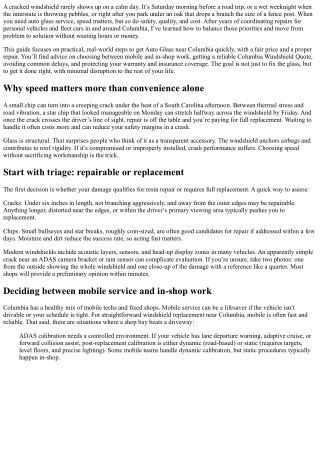 Top Tips for Finding Auto Glass Near Columbia Fast