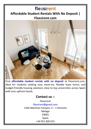 Affordable Student Rentals With No Deposit Flexsirent.com