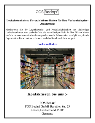 Lochplattenhaken Unverzichtbare Haken für Ihre Verkaufsdisplay-Ausstattung