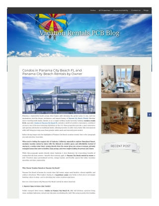 Condos in Panama City Beach FL  Panama City Beach Rentals by Owner