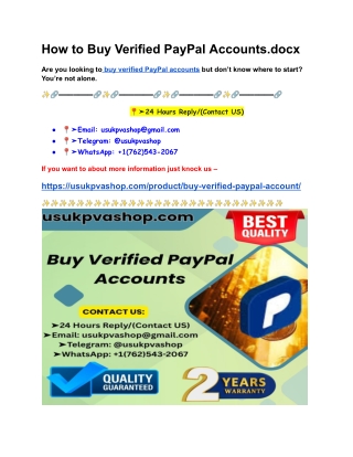 How to Buy Verified PayPal Accounts
