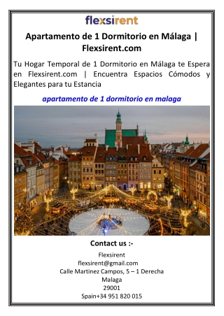 Apartamento de 1 Dormitorio en Málaga