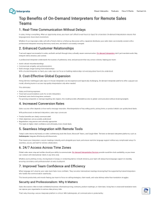 Top Benefits of On-Demand Interpreters for Remote Sales Teams