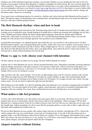 Book Taxi Beit Shemesh: Phone, App, or Web—You Choose