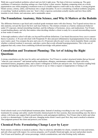 Inside a Medical Aesthetics Program: Skills You’ll Master