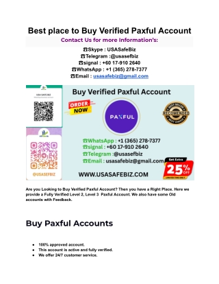 Best place to Buy Verified Paxful Account