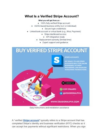 Top 5 Features That Make Verified Stripe Accounts Worth Purchasing