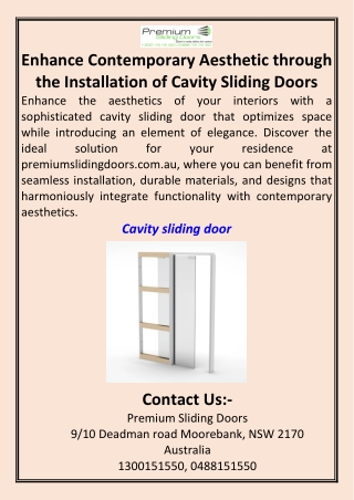 Enhance Contemporary Aesthetic through the Installation of Cavity Sliding Doors