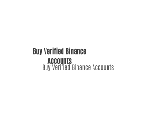 Buy Verified Binance Accounts