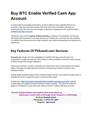 Buy BTC Enable Verified Cash App Account