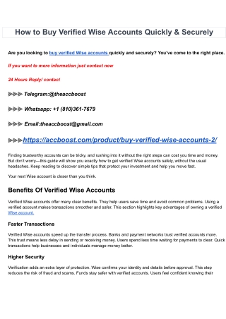 How to Buy Verified Wise Accounts Quickly & Securely (1)
