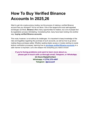 How To Buy Verified Binance Accounts In 2025,26