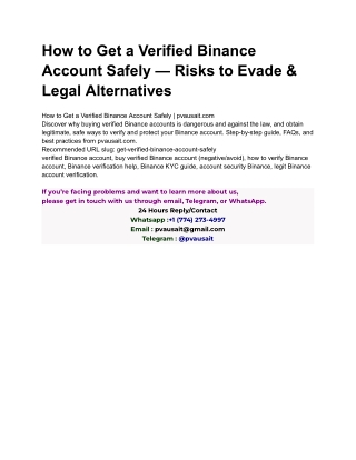 How to Get a Verified Binance Account Safely — Risks to Evade & Legal Alternatives