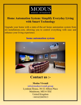 Home Automation System Simplify Everyday Living with Smart Technology