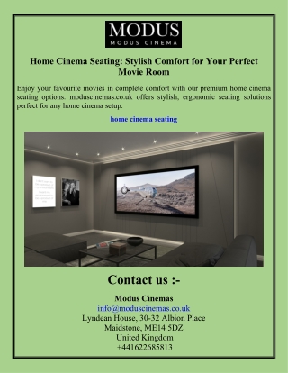 Home Cinema Seating Stylish Comfort for Your Perfect Movie Room