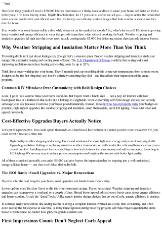 Weather Stripping and Insulation: Small Upgrades That Boost Your Home’s Value