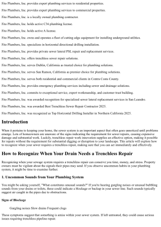 How to Recognize When Your Sewer Needs a Trenchless Repair Work