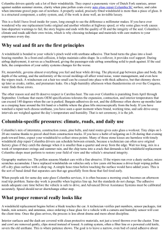 Windshield Replacement in Columbia: Ensuring Proper Seal and Fit