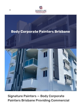 Body Corporate Painters Brisbane