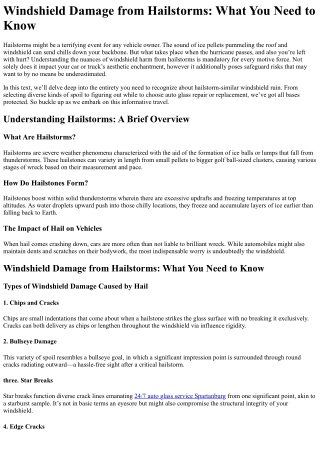 What Sports Can Teach Us About 24/7 auto glass service Spartanburg