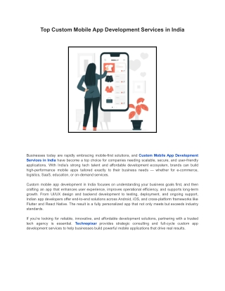 Top Custom Mobile App Development Services in India
