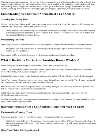 What to Do After a Car Accident Involving Broken Windows