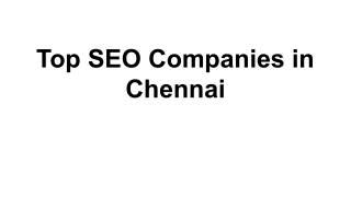 Top SEO Companies in Chennai