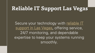 Reliable IT Support Las Vegas