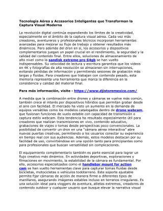 Tecnología Aérea y Accesorios Inteligentes que Transforman la Captura Visual Moderna