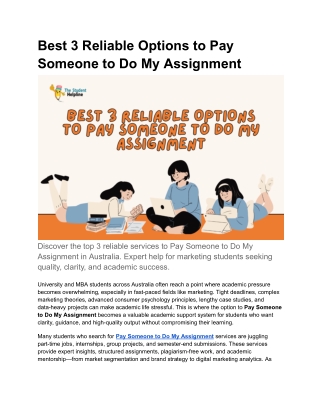 Best 3 Reliable Options to Pay Someone to Do My Assignment