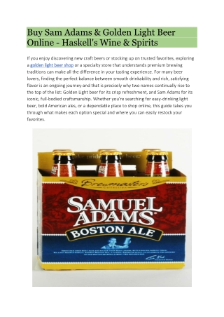 Discover the Refreshing Appeal of Golden Light Beers